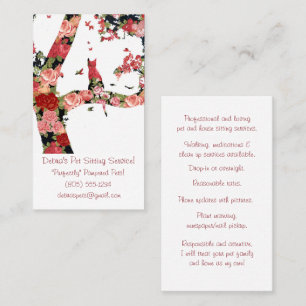 Tarjeta Minimalista De Árbol Y Gato Sentado Por El