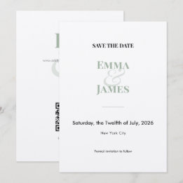 Tarjeta Minimalista de Bodas con Ampersand de Salv