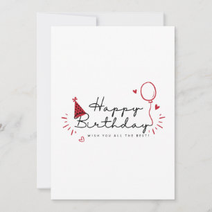 Tarjeta Minimalista de Cumpleaños