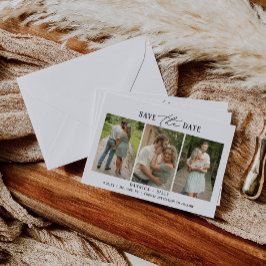 Tarjeta minimalista de foto de boda para guardar l
