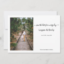 Tarjeta minimalista de foto moderna para guardar l