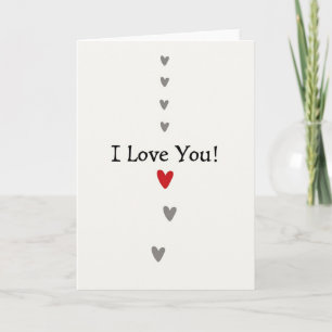Tarjeta Minimalista de Línea de Corazón Te Amo