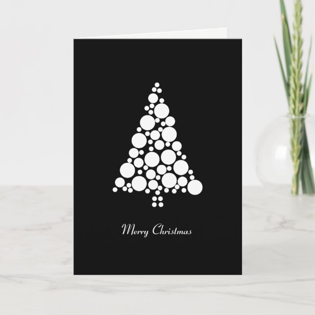 Tarjeta minimalista de Navidades de Círculo Blanco (Anverso)