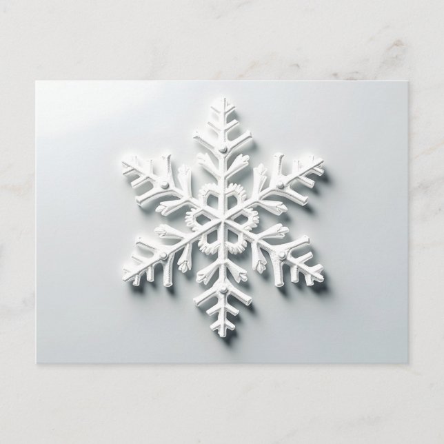 Tarjeta minimalista de Navidades de copos de nieve (Anverso)