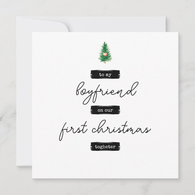 Tarjeta minimalista de Navidades de novios (Anverso)