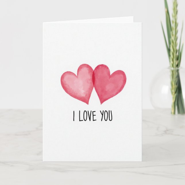 Tarjeta Minimalista de Te Amo (Anverso)