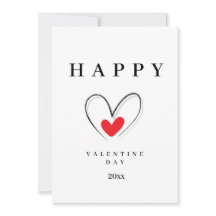 Tarjeta minimalista del Día de San Valentín con di