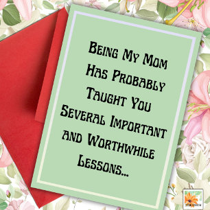 Tarjeta minimalista divertido día de la madre diciendo Ret