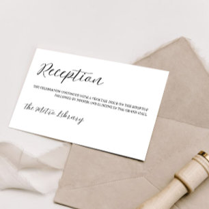 Tarjeta minimalista elegante de la recepción