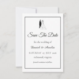 Tarjeta Minimalista en Negro y Blanco para Guardar