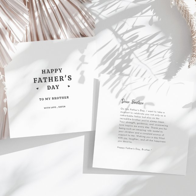 Tarjeta Minimalista Feliz Día del Padre Hermano Saludo (Subido por el creador)