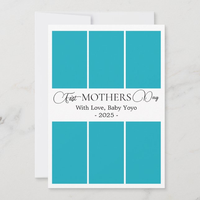 Tarjeta minimalista First Mother's DayPictureColla (Anverso)