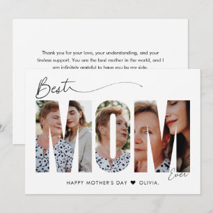 Tarjeta Minimalista Mejor Mamá Personalizada Foto Día de l