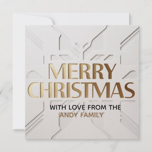 Tarjeta minimalista moderna de Feliz Navidad (Anverso)