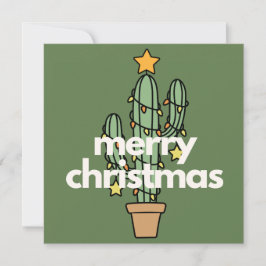 Tarjeta Minimalista moderna de Navidades de Cactus