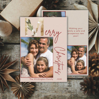 Tarjeta Minimalista moderna de Navidades de fotogr