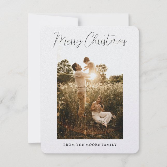 Tarjeta minimalista moderna de Navidades familiare (Anverso)
