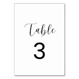 Tarjeta Minimalista Número 3 de Mesa