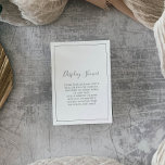 Tarjeta minimalista para ducha de pantalla platead<br><div class="desc">Esta minimalista tarjeta de ducha con pantalla plateada es perfecta para una simple ducha de matrimonio o para un bebé. El moderno diseño romántico presenta una tipografía clásica de color gris plateado y blanco, acompañada de una caligrafía rústica y elegante con un estilo de letra a mano vintage. Personalizable de...</div>