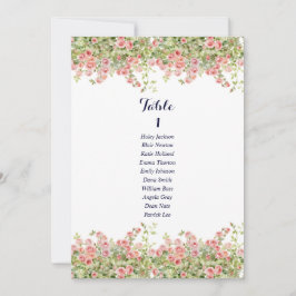 Tarjeta minimalista simple de la tabla de asientos