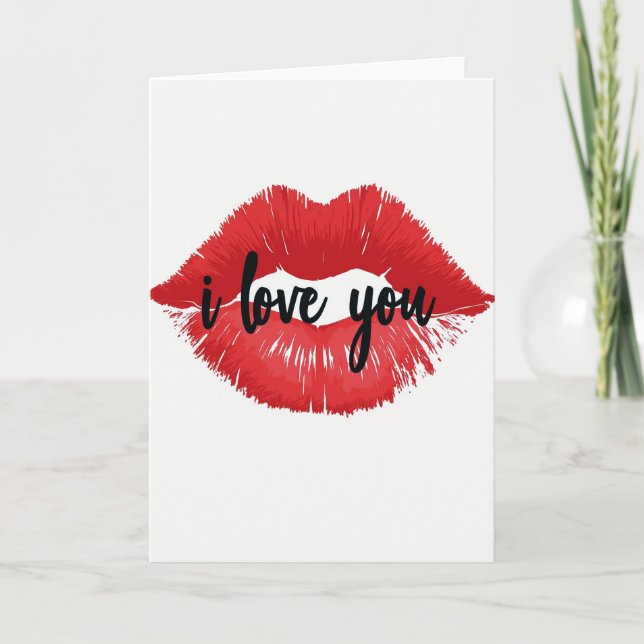 Tarjeta Minimalista Te Amo Labios (Anverso)