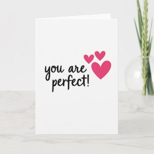Tarjeta Minimalista Tú Eres Perfecto Corazones