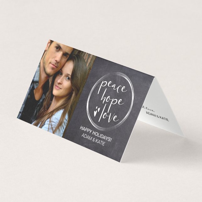 TARJETA MINIMALISTA | VACACIONES | PEACE HOPE LOVE LOVE |  (Anverso)