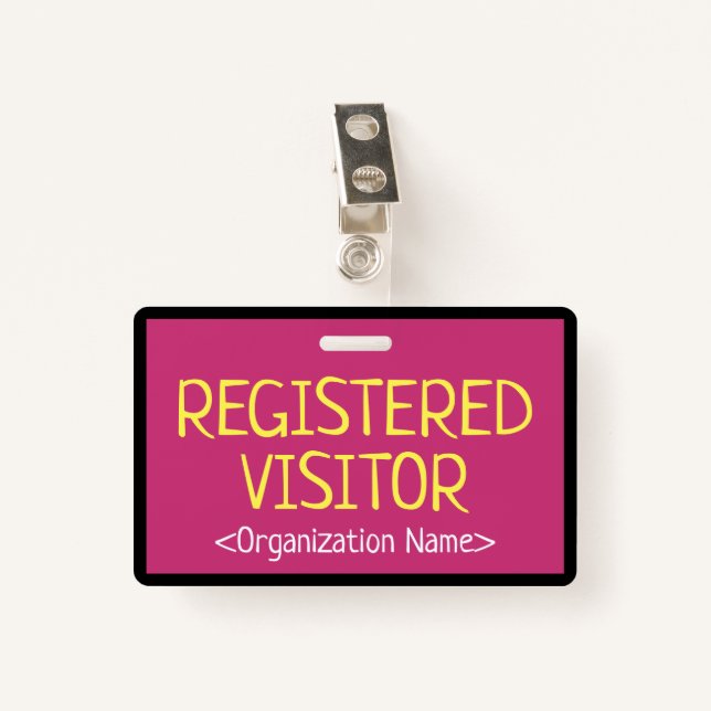 Tarjeta minimalista "VISITANTE REGISTRADO" (Anverso con clip)