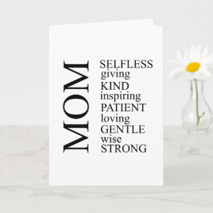 Tarjeta minimalista y elegante para mamá, mensaje