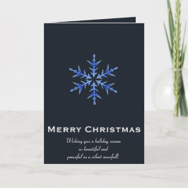 Tarjeta Minimalistic BLue Snowflake Hand Drawn Art