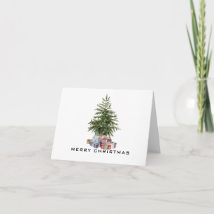 Tarjeta Mínimo Árbol tradicional de Navidad Feliz Navidad