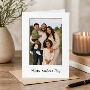 Tarjeta Mínimo Blanco Día del Padre Moderno Familia