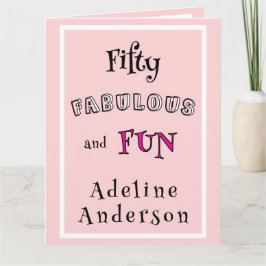 Tarjeta Mínimo Moderno Cincuenta Fabuloso Divertido Cumple