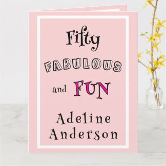 Tarjeta Mínimo Moderno Cincuenta Fabuloso Divertido Rosa 5