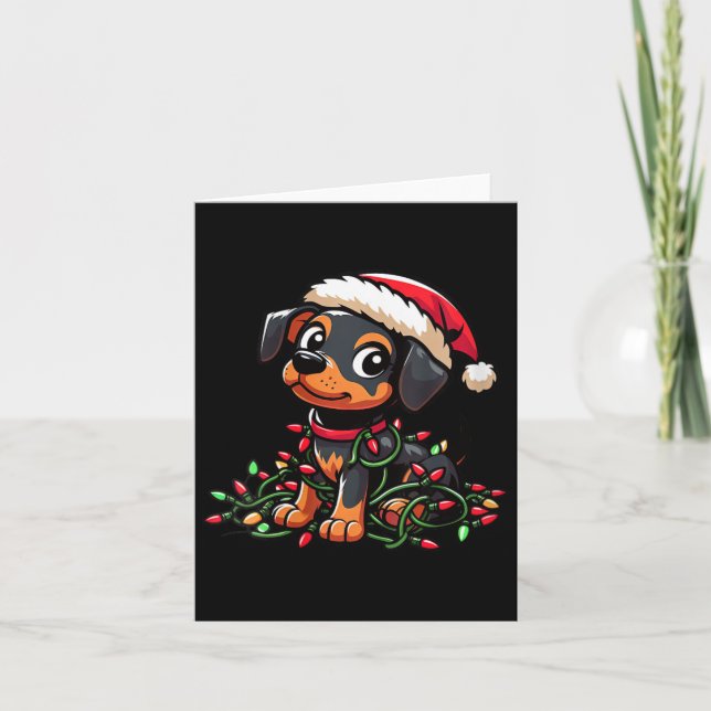 Tarjeta Ministra de mujeres Navidades de Pinscher iluminan (Anverso)