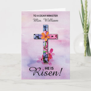 Tarjeta Ministro de nombre personalizado Pascua, Cruz de p