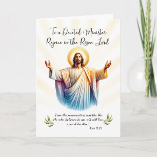 Tarjeta Ministro Jesús de Pascua se levanta la Escritura d