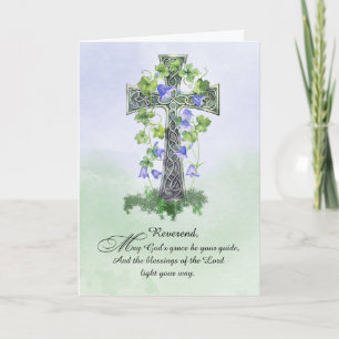 Tarjeta Ministro St Patrics Day Celtic Cross Shamrock