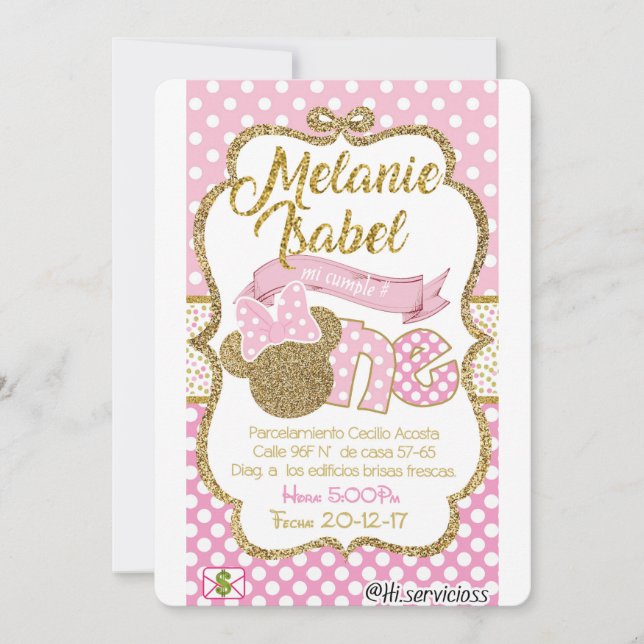 tarjeta minnie dorada (Anverso)