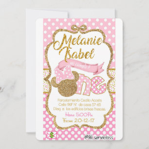 tarjeta minnie dorada