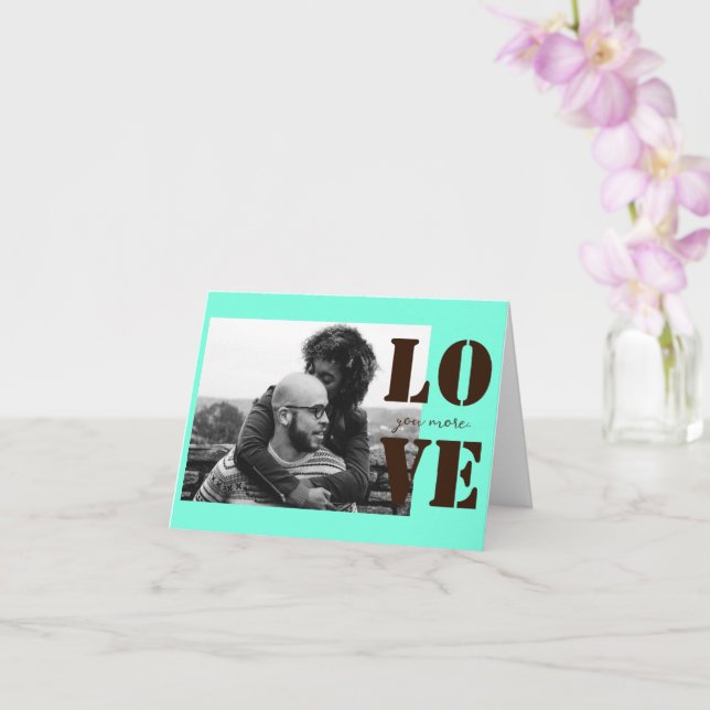 Tarjeta Mint Green Love You More día de San Valentín (Orquídea)