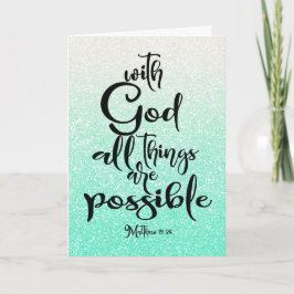 Tarjeta Mint Green Matthew 19:26 Todas las cosas son posib