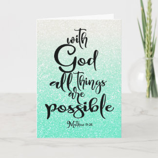 Tarjeta Mint Green Matthew 19:26 Todas las cosas son posib