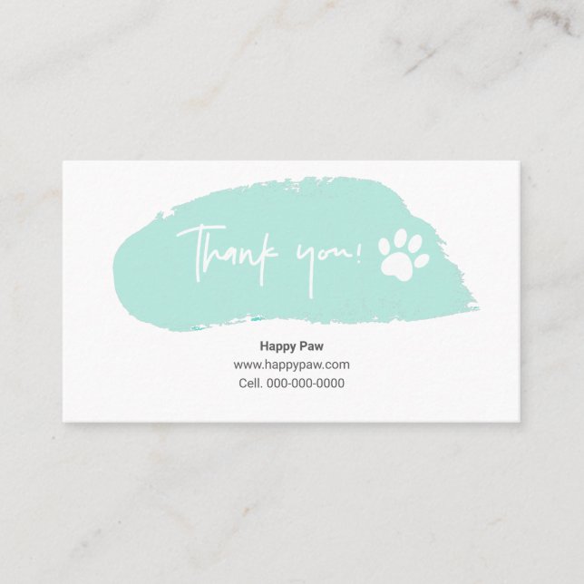 Tarjeta Mint Green Watercolor Business (Anverso)
