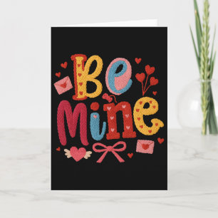 Tarjeta Mío Tejido San Valentín Corazón De Lana Cute Amor