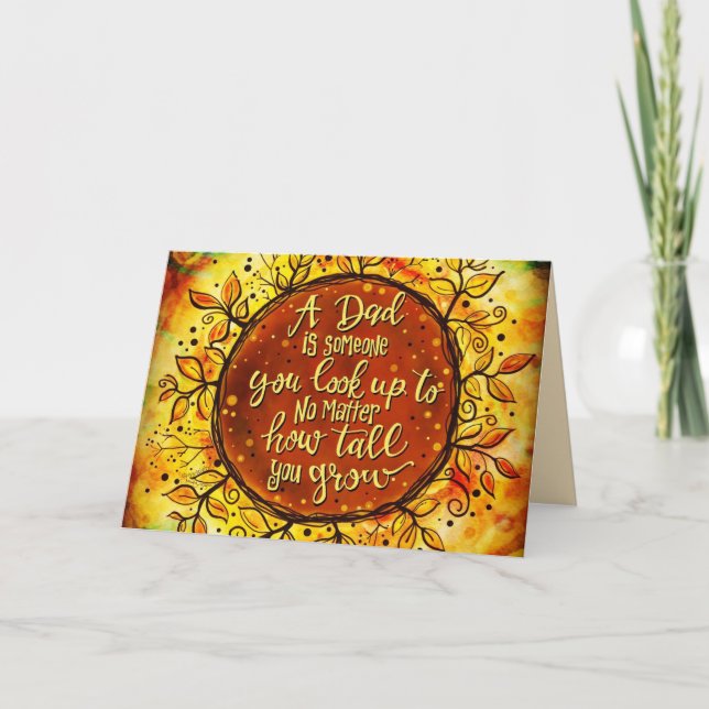 Tarjeta "Mira a papá" la inespiritualidad del Día del Padr (Anverso)