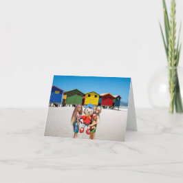 Tarjeta Mira a quién recogimos en la playa.