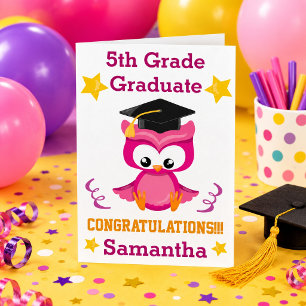 Tarjeta ¡Mira quién está volando alto! Graduación de 5º g