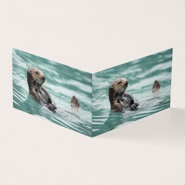 Tarjeta Mirando el Otter marino (Exterior)