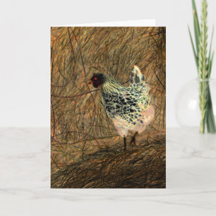 Tarjeta "Mirando" - Pollo transformado digitalmente en hen